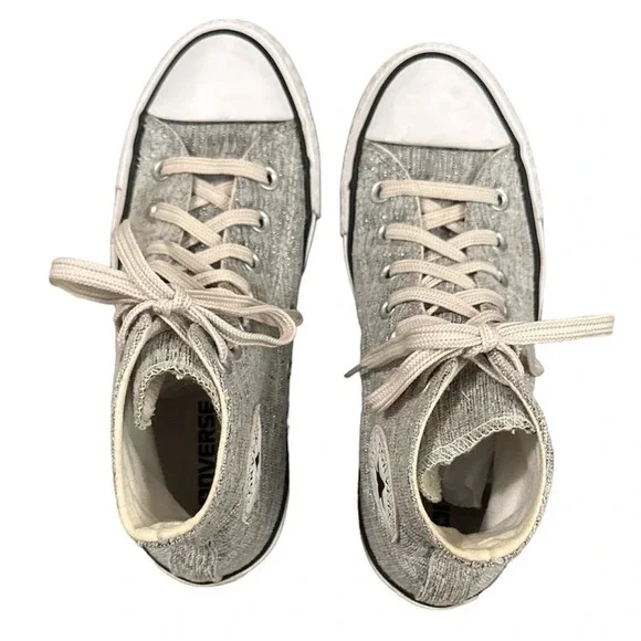 Converse Glitter Custom Chuck Taylor All Star By You high top silver size 7 - Picture 3 of 10